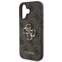 Guess 4G Metal Logo Back Cover für das iPhone 16 - Braun