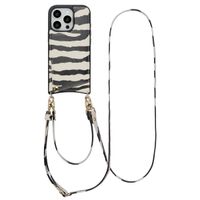 Selencia Nova HandyHülle mit Kordel und Kartenhalter Apple iPhone 16 Pro Max - Zazzy Zebra