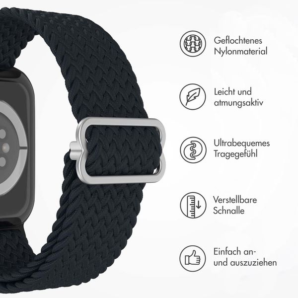 imoshion Gewebtes Nylonarmband für das Apple Watch Series 1 bis 9 / SE (38/40/41 mm) | Series 10 / 11 (42 mm) - Dunkelgrau