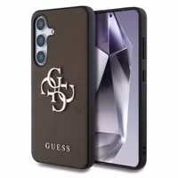 Guess 4G Metal Logo Saffiano Backcover für das Samsung Galaxy S25 - Brown