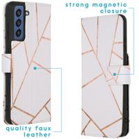 imoshion Design TPU Klapphülle Samsung Galaxy S21 FE - White Graphic