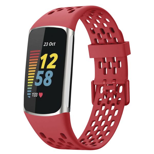 imoshion Silikon Sportarmband mit Löchern für die Fitbit Charge 5 / Charge 6 - Rot