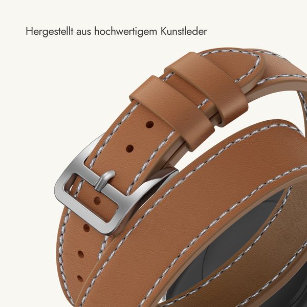 Selencia Élan Double strap Armband für Apple Watch | 38/40/41/42 mm - Hellbraun