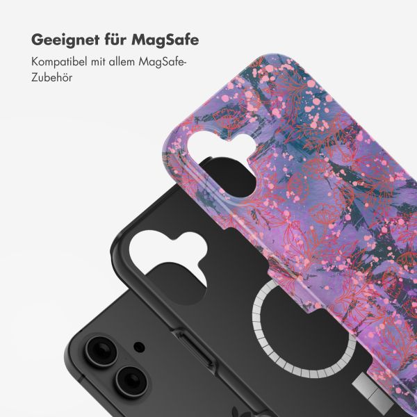 Selencia Vivid Tough Back Cover MagSafe für das iPhone 16 - Fresh Paint Flower Orange