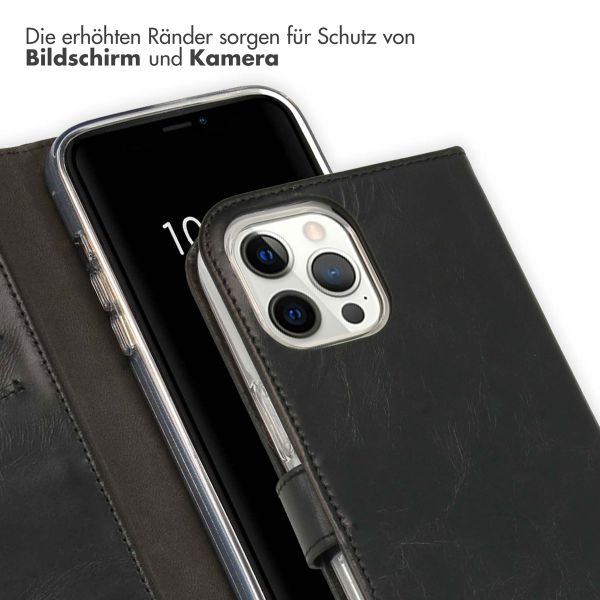 Selencia Echtleder Klapphülle iPhone 12 Pro Max - Schwarz