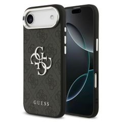 Guess 4G Metal Logo Back Cover Apple iPhone Air - Silver Edge - Black