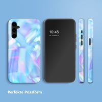 Selencia Vivid Tough Back Cover für das Samsung Galaxy A34 - Holographic Blue Dream