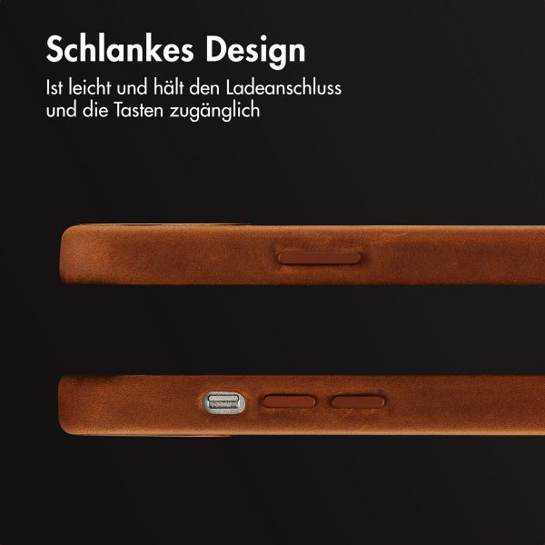 Accezz Vintage Leather Magsafe Backcover Apple iPhone 13 - Tabacco Cognac