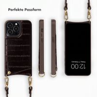 Selencia Nova Echtleder Backcover mit Kartenhalter Apple iPhone 14 Pro - Dark Chocolate