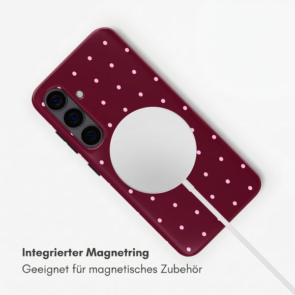 Selencia Vivid Rückabdeckung mit MagSafe Samsung Galaxy S24 - Happy Dots Burgundy