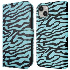 imoshion Design Klapphülle Apple iPhone 14 - Black Blue Stripes
