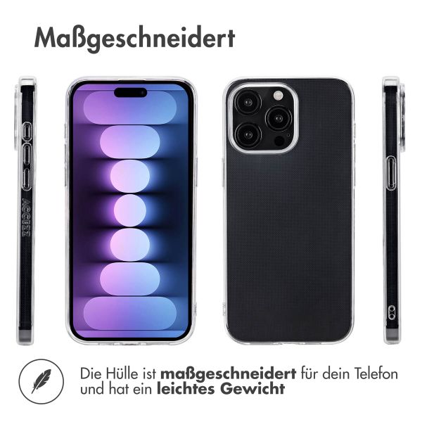 Accezz 100% recyceltes TPU Clear Cover für das iPhone 15 Pro Max - Transparent