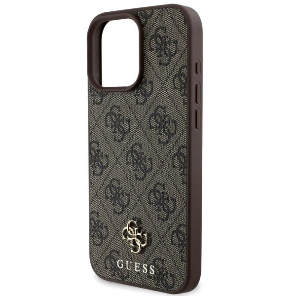 Guess 4G Metal Logo Back Cover MagSafe Apple iPhone 16 Pro - Braun