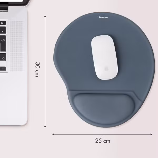 imoshion Ergonomisches Mauspad - Mauspad mit Handgelenkstütze - 30 x 25 cm - Sealblau