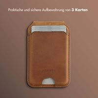 Accezz Vintage Leder MagSafe Kartenhalter mit Ständer - Tobacco Cognac