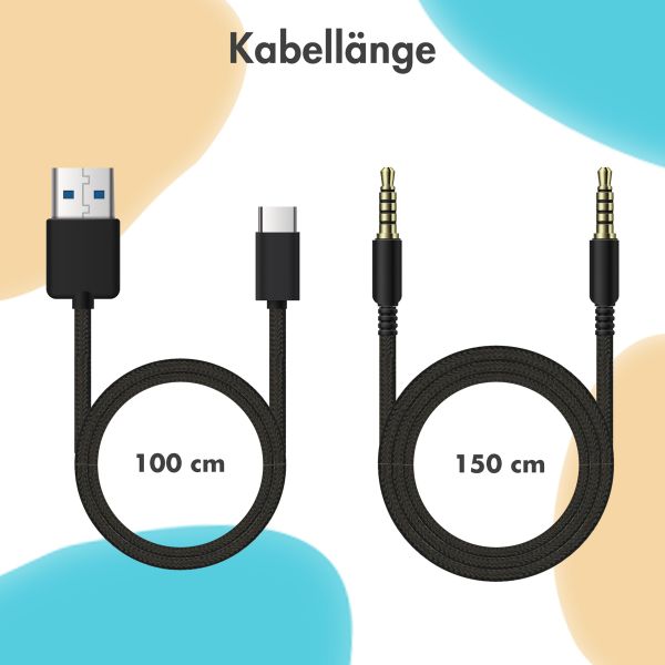 imoshion Kabellose Kinderkopfhörer Unicorn LED Light - Dezibelbegrenzer - Mit AUX-Kabel - Soft Blue / Yellow
