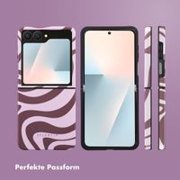 Selencia Vivid Back Cover Samsung Galaxy Z Flip 7 - Wavy Swirl Pink Plum