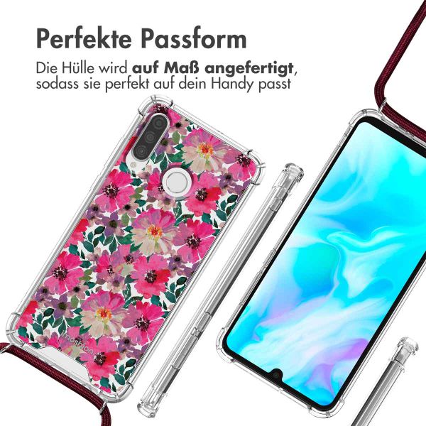 imoshion Design Hülle mit Band für das Huawei P30 Lite - Flower Water