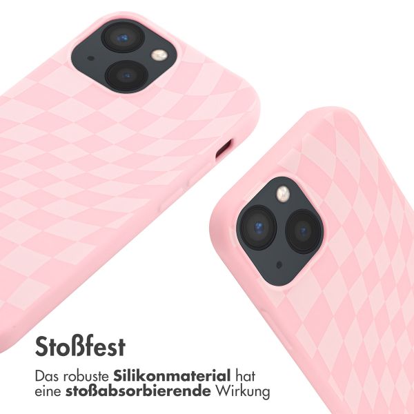 imoshion Silikonhülle design mit Band für das iPhone 13 Mini - Retro Pink