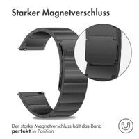 Selencia Edelstahl Magnetarmband - Universelle 20 mm Anschluss - Schwarz - Garmin Venu Sq - Music Edition