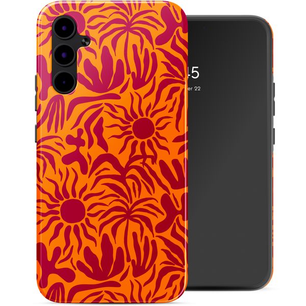 Selencia Vivid Back Cover Samsung Galaxy A34 (5G) - Tropical Vibes Apricot
