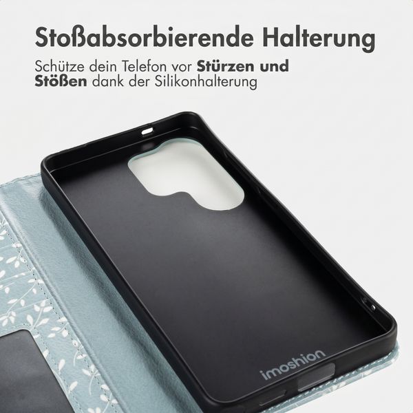 imoshion Design Klapphülle Samsung Galaxy S26 Ultra - Smoke Green Flowers