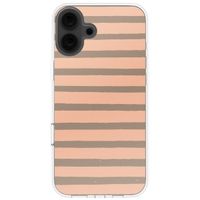 imoshion Design Hülle Apple iPhone 16 - Striped peach reverse