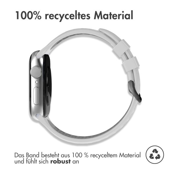 imoshion Silikonsportarmband Buckle für das Apple Watch Series 1 bis 9 / SE (38/40/41 mm) | Series 10 / 11 (42 mm) - Grau / Schwarz
