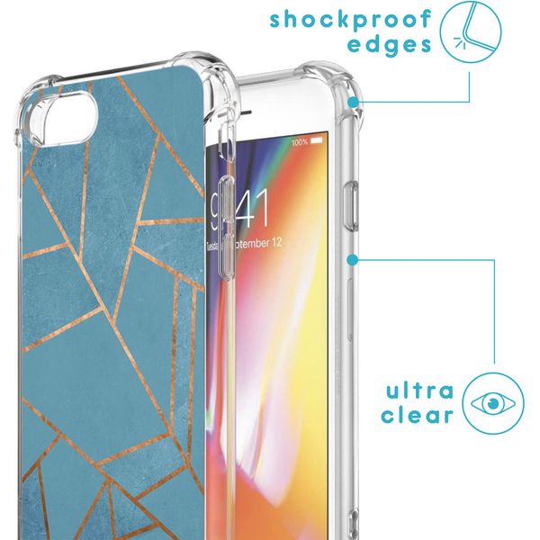 imoshion Design Hülle mit Band für das iPhone SE (2022 / 2020) / 8 / 7 - Blue Graphic