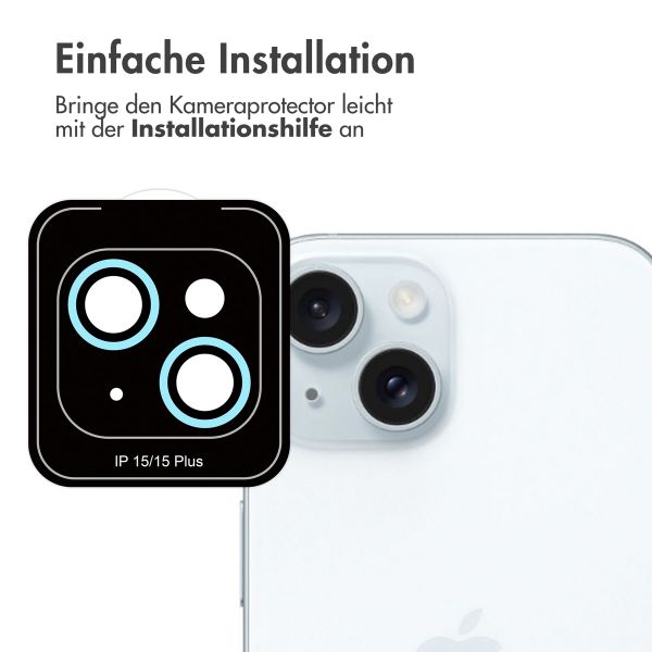 imoshion 2er-Pack Objektivschutz für Kamera für das Apple iPhone 15 / 15 Plus - Blue