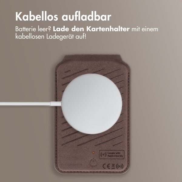 Accezz Magnetische Leder-Wallet mit Standfunktion - Geeignet für Apple Find My - Coffee Brown