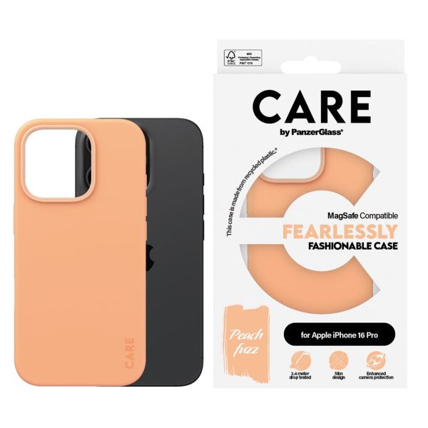 CARE by PanzerGlass Fashion Back Cover MagSafe Apple iPhone 16 Pro - Peachy