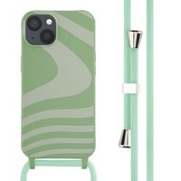 imoshion Silikonhülle design mit Band für das iPhone 13 - Retro Green