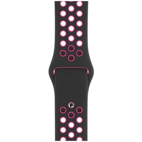 Apple Nike Sport Armband für das  Apple Watch Series 1 t/m 9 / SE (38/40/41 mm) | Series 10 / 11 (42 mm) - Black / Pink Blast