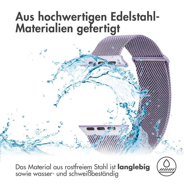 imoshion Magnetisches Milanaise Armband für das  Apple Watch Series 1 - 11 / SE / Ultra (44/45/46/49 mm) - Größe M - Violett