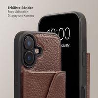 Selencia Sera HandyHülle mit Kordel und Umschlag-Kartenhalter Apple iPhone 16 - Chocolate Brown
