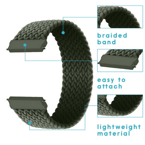 imoshion Geflochtenes Nylon-Armband Amazfit GTS / BIP - Dunkelgrün