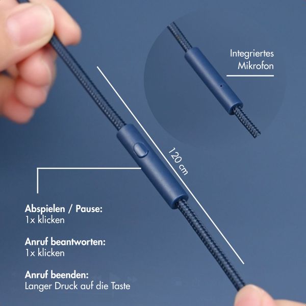 imoshion Kinderkopfhörer mit AUX-Kabel - Dezibelbegrenzer - Denim Blue