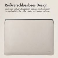 Accezz Leather Laptop Hülle Apple MacBook 14 Zoll - Laptop Sleeve - Beige