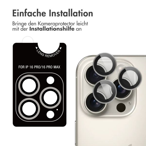 imoshion 2er-Pack Objektivschutz für Kamera für das Apple iPhone 16 Pro / 16 Pro Max - Natural / Titanium