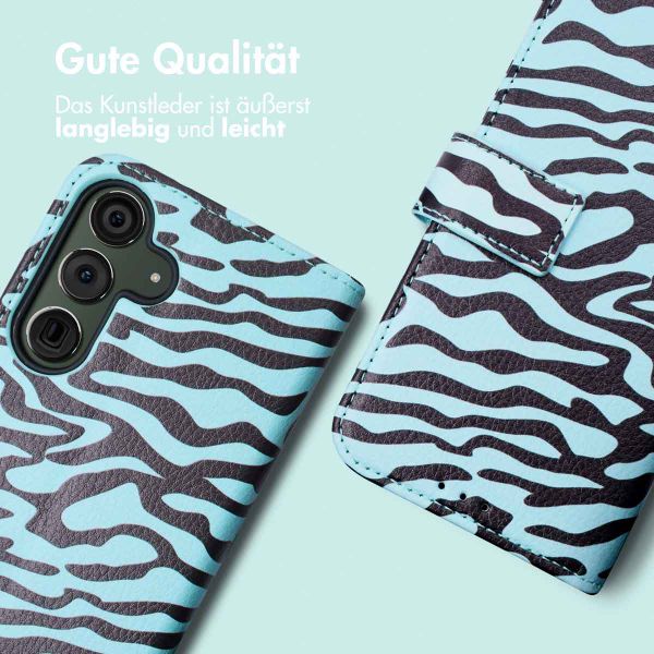 imoshion Design Klapphülle Samsung Galaxy S24 - Black Blue Stripes