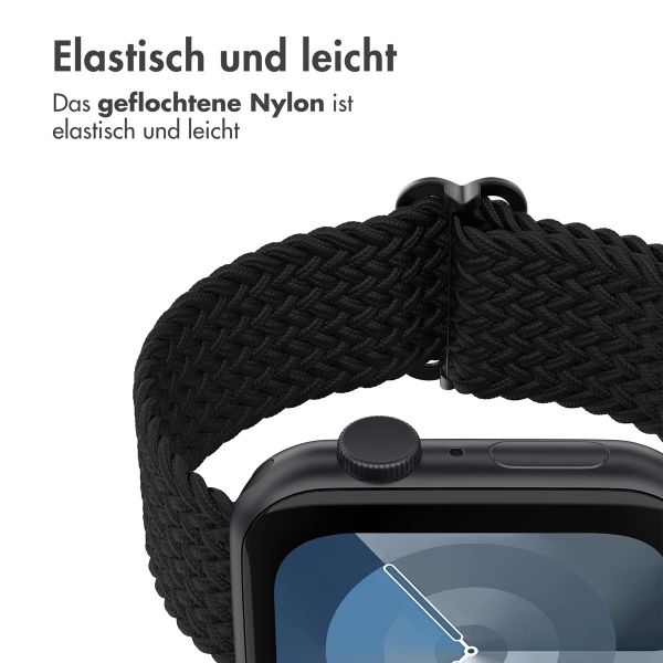 imoshion Gewebtes Nylonarmband für die Apple Watch Series 1 bis 10 / SE / Ultra (2) (44/45/46/49 mm) - Schwarz