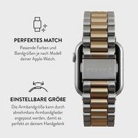 Burga Edelstahlarmband für das Apple Watch Series 1 bis 10 / SE / Ultra (2) (44/45/46/49 mm) - All eyes on me - Gold & Silber