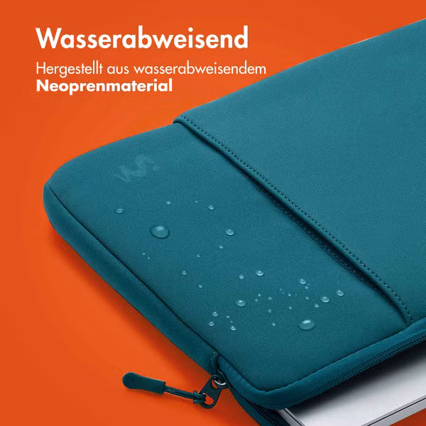 imoshion Laptop Hülle 14 Zoll - Laptop Sleeve mit Fach - Petrol Green