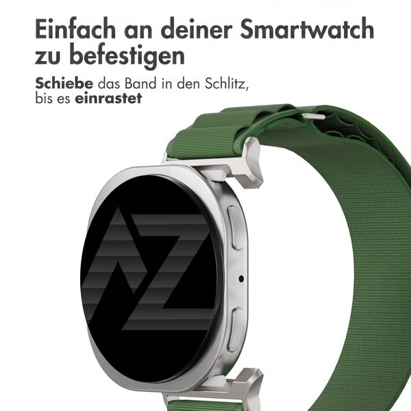 Accezz Nylon Alpine Armband für Samsung Galaxy Watch 9 (40/44mm) / Watch 8 (40/44mm) / Classic (46mm) - Olive Green