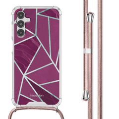 imoshion Design Hülle mit Band Samsung Galaxy A14 (5G/4G) - Bordeaux Graphic