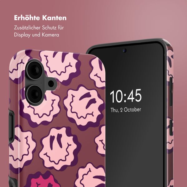 Selencia Vivid Rückabdeckung mit MagSafe iPhone 16 - Wavy Smiley Pink