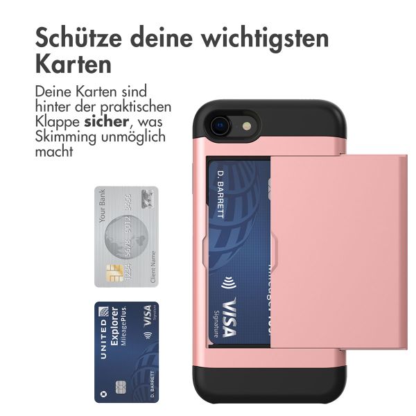 imoshion Backcover mit Kartenfach für das iPhone SE (2022 / 2020) / 8 / 7 - Rose Gold