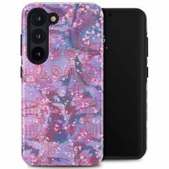 Selencia Vivid Back Cover Samsung Galaxy S23 - Fresh Paint Flower Orange