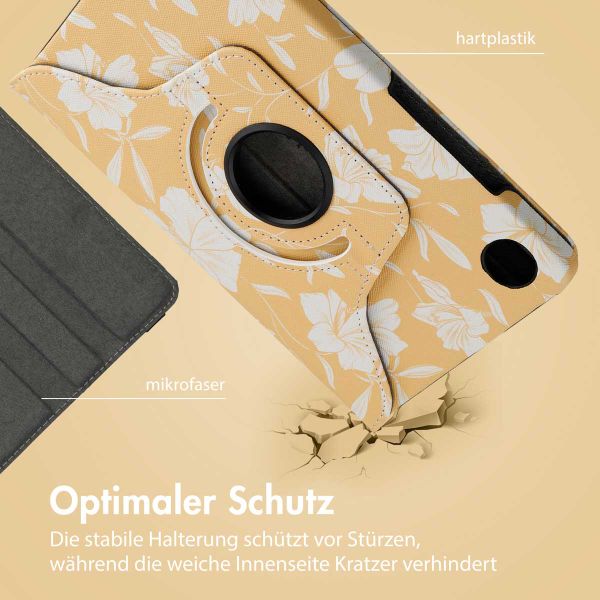 imoshion 360° drehbare Design Klapphülle für das Samsung Galaxy Tab A9 8.7 Zoll - Yellow Flowers